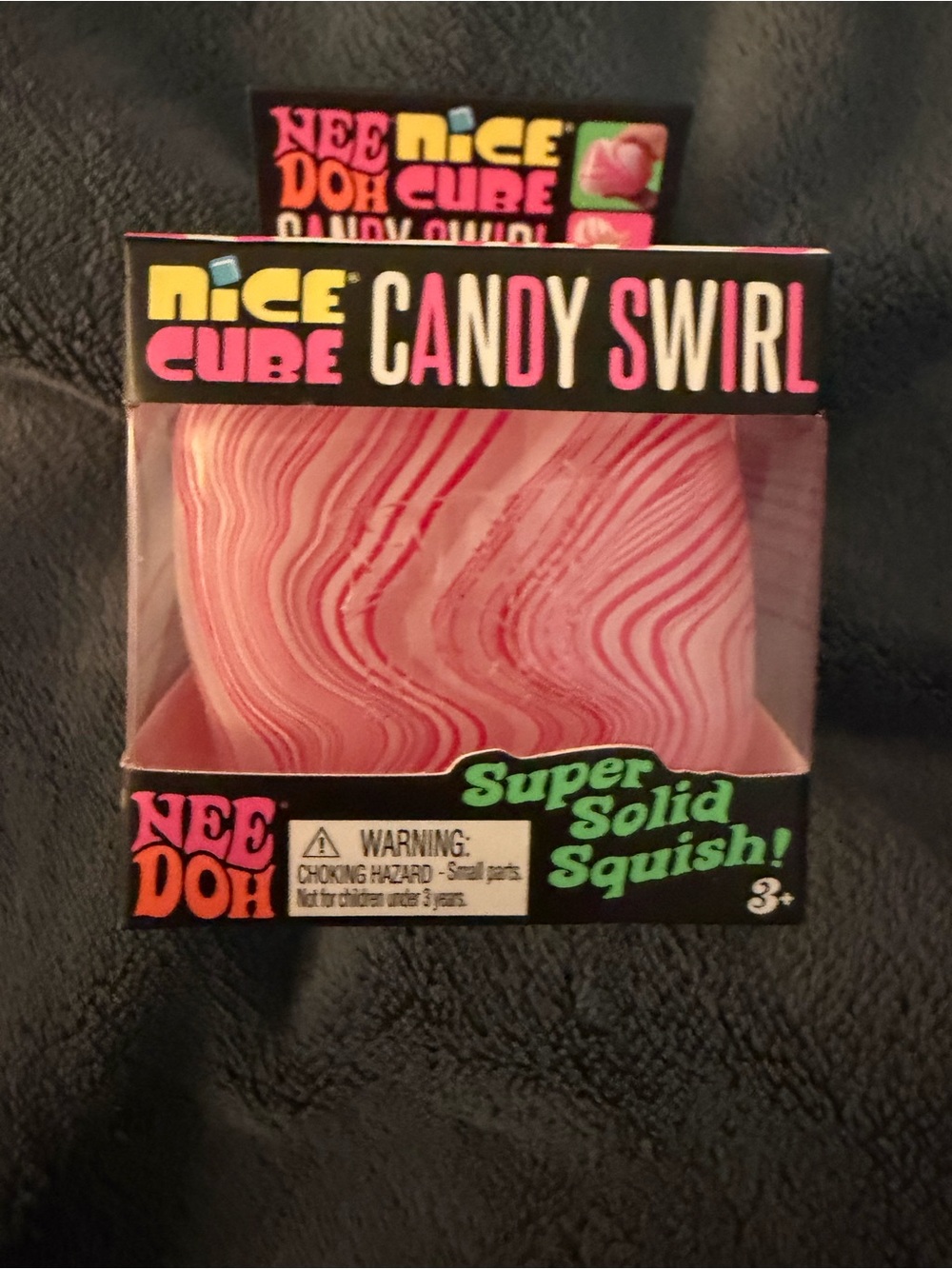 Authentic Needoh Nice Cube Candy Swirl - Pink & White